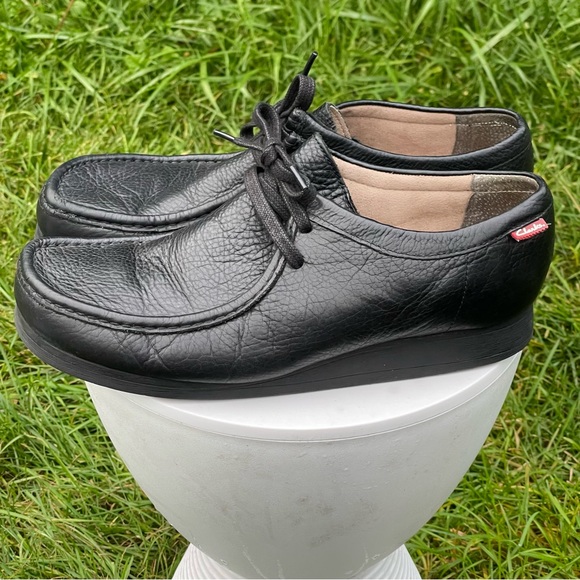 Clarks Stinson Lo Shoes Mens 13 M Black Leather Mocs Lace up Casual Comfort - Picture 3 of 15